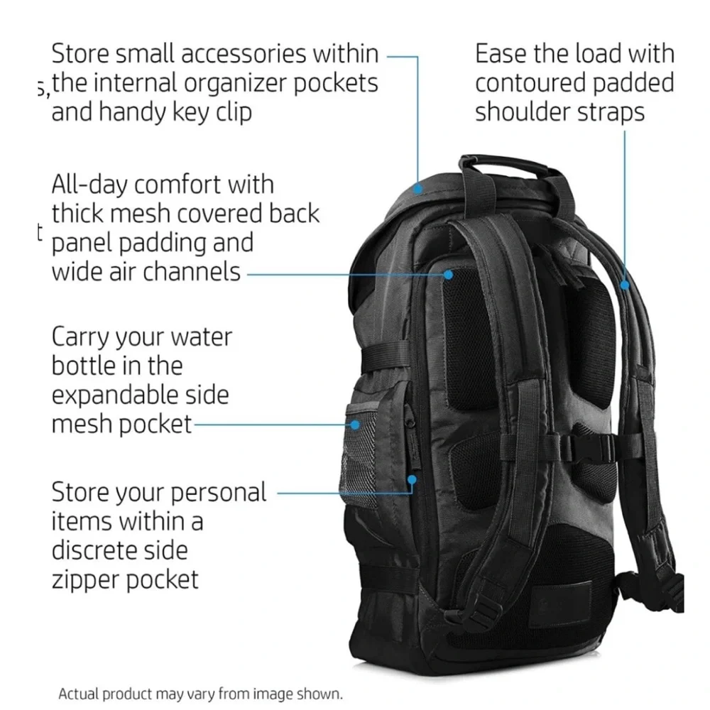 HP Black Backpack for Men